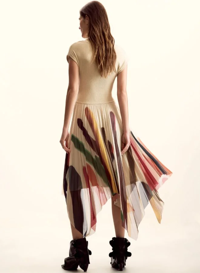DESIGUAL cream with abstract print Dress Designed By mr. christian lacroix for Women | Best Price UAE